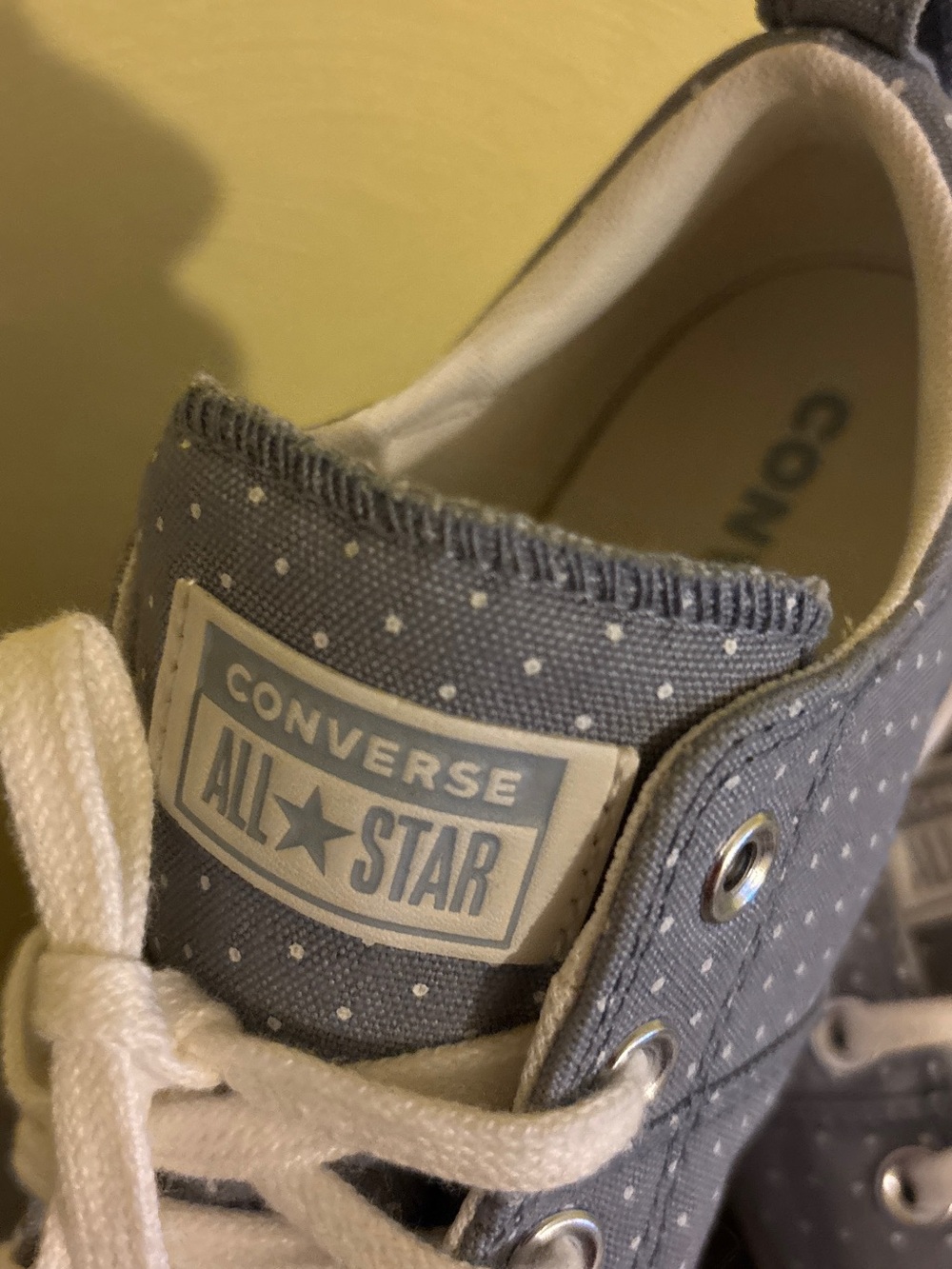 Converse All Star Low-Top Sneakers - Gray with White Polka Dots - Picture 2 of 8